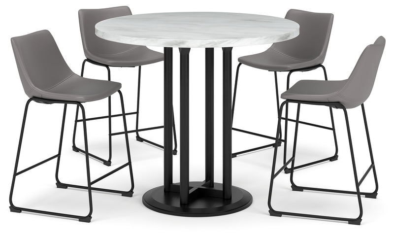 Centiar Two-tone Counter Height Dining Table And 4 Barstools PKG014011 - D372-23 | D372-824 | D372-824