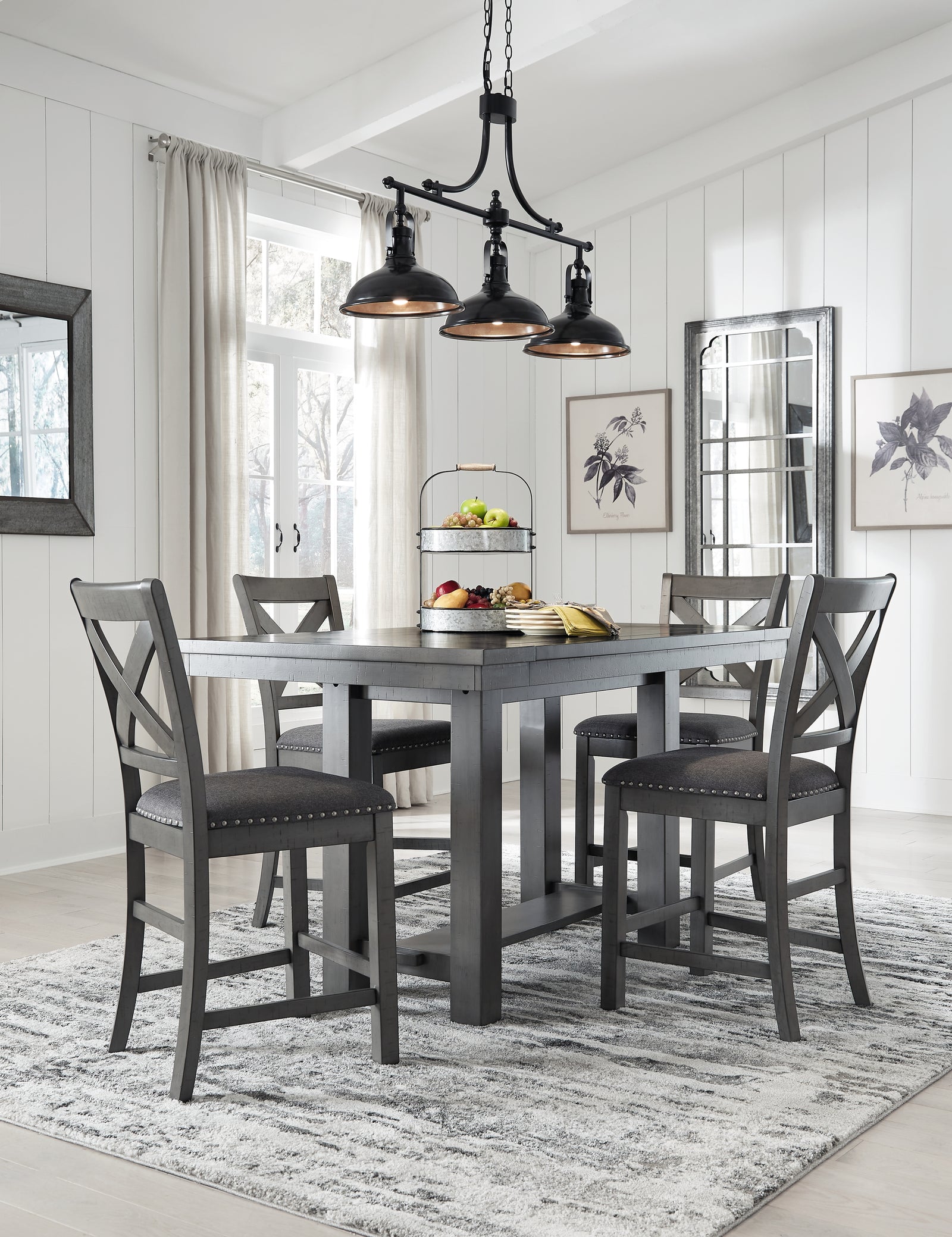 Myshanna Gray Dining Table And 4 Chairs
