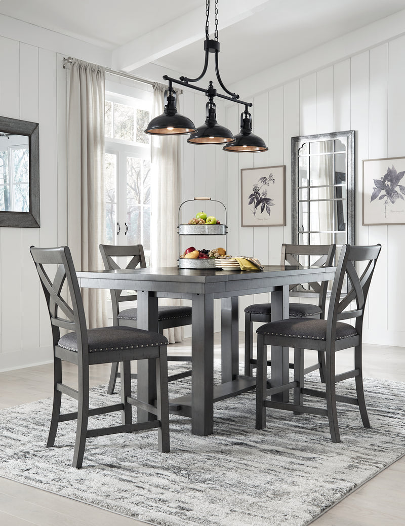 Myshanna Gray Dining Table And 4 Chairs