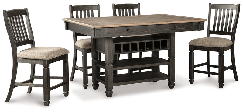 Tyler Black/gray Creek Counter Height Dining Table And 4 Barstools