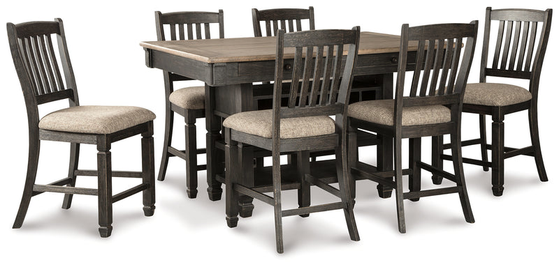 Tyler Black/gray Creek Counter Height Dining Table And 6 Barstools