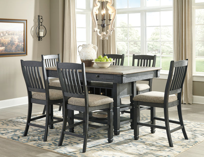 Tyler Black/gray Creek Counter Height Dining Table And 6 Barstools