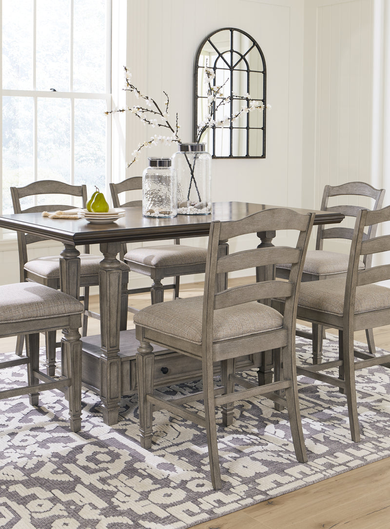 Lodenbay Antique Gray Counter Height Dining Table And 6 Barstools
