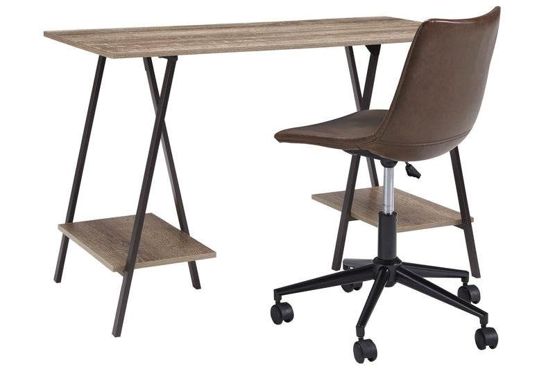 Bertmond Two-tone Home Office Desk With Chair