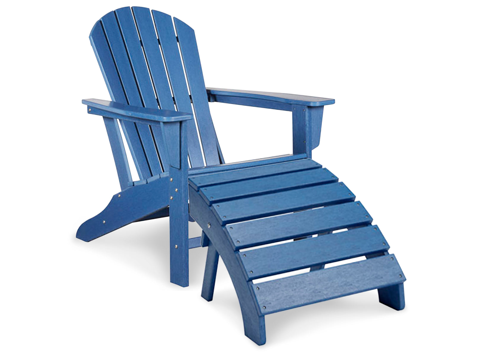 Sundown Blue Treasure Outdoor Adirondack Chair And Ottoman