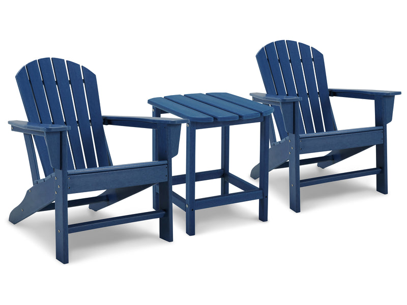 Sundown Blue Treasure 2 Adirondack Chairs With End Table