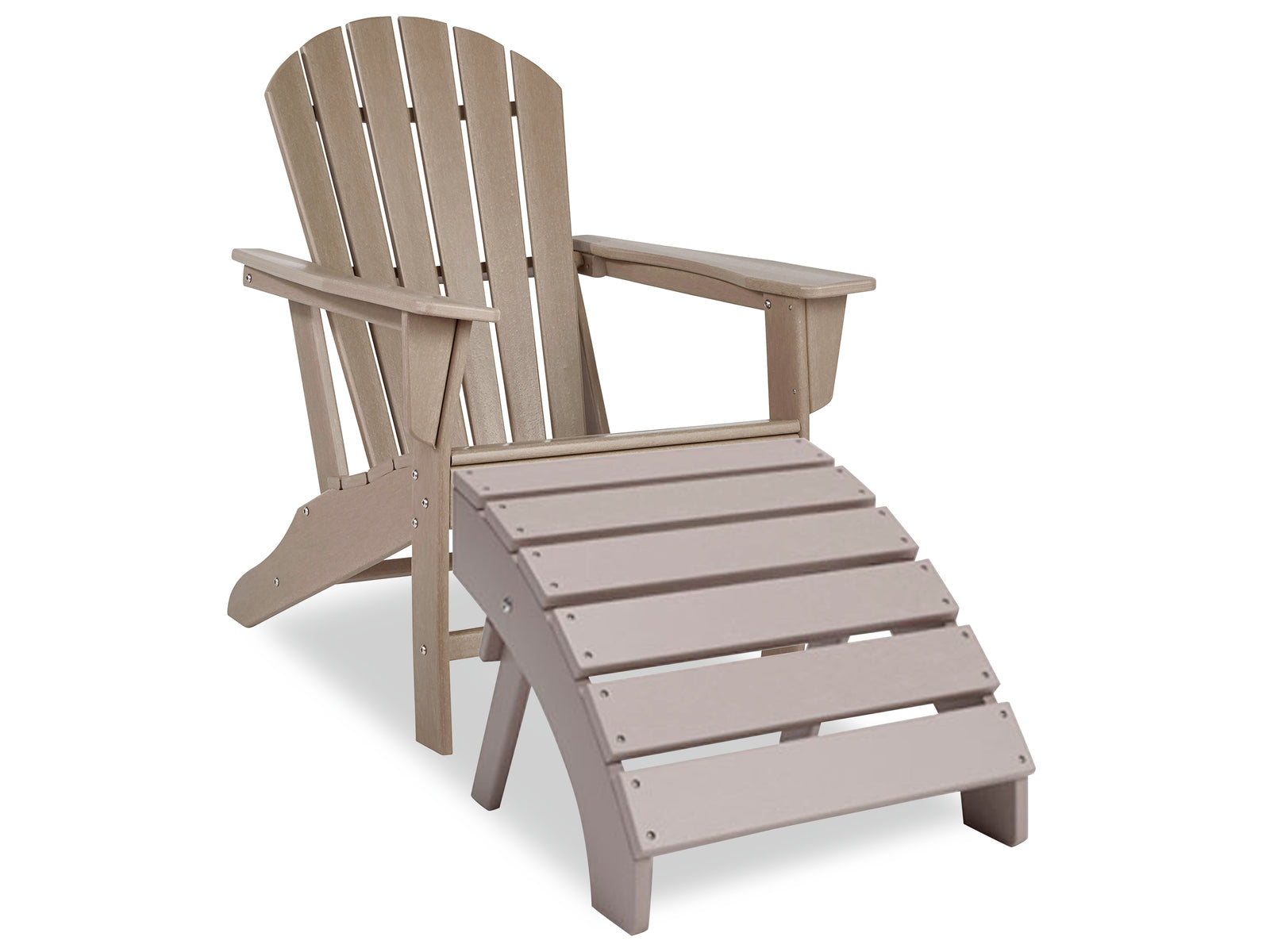 Sundown Driftwood Treasure Outdoor Adirondack Chair And Ottoman