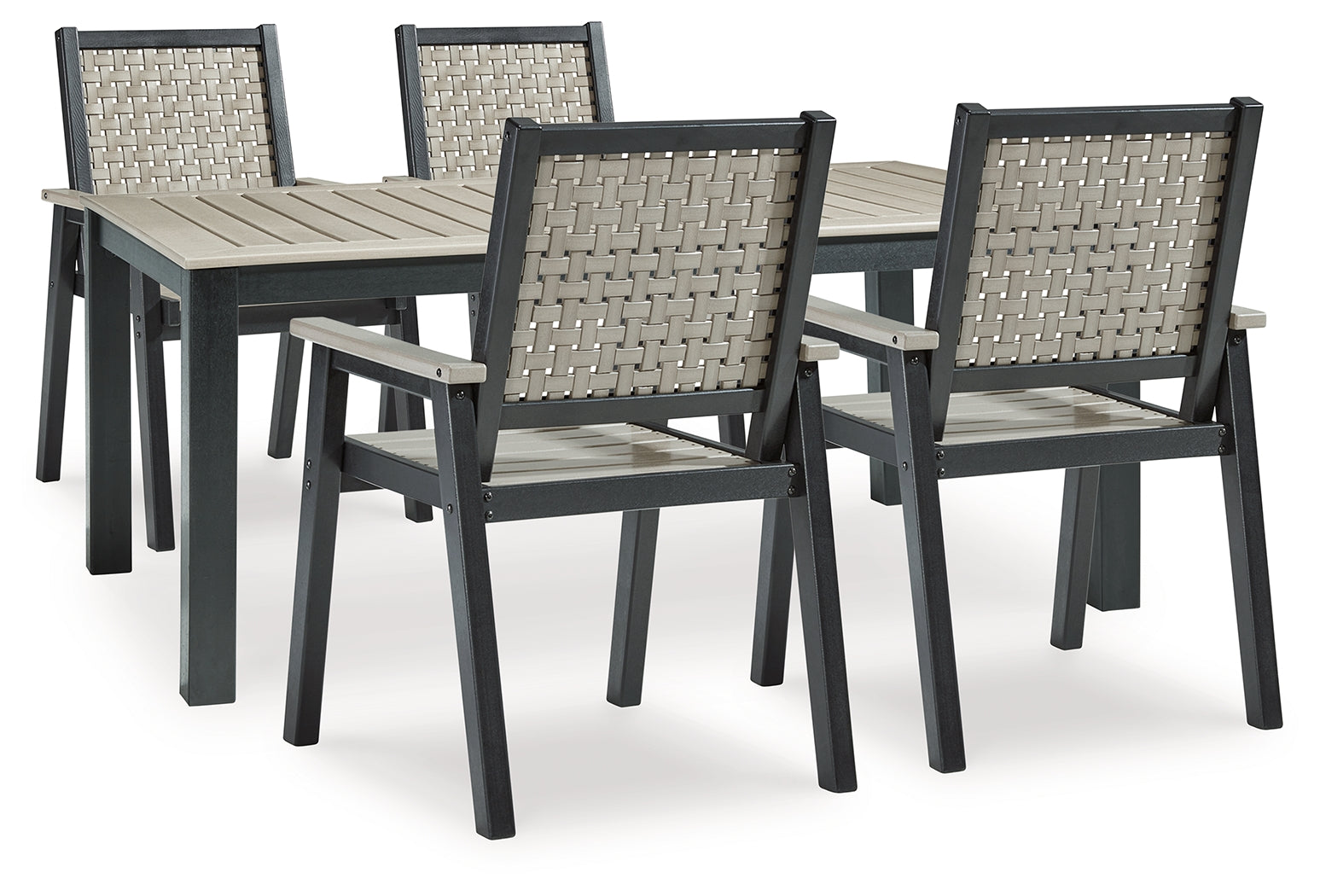Mount Driftwood/black Valley Outdoor Dining Table And 4 Chairs
