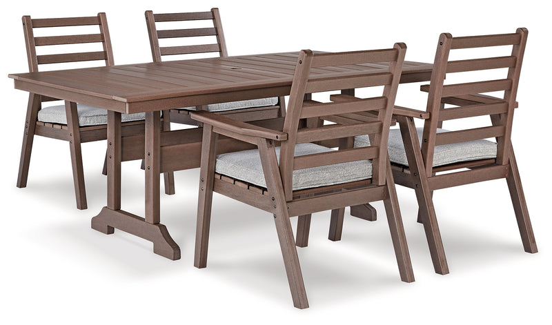 Emmeline Brown Outdoor Dining Table And 4 Chairs