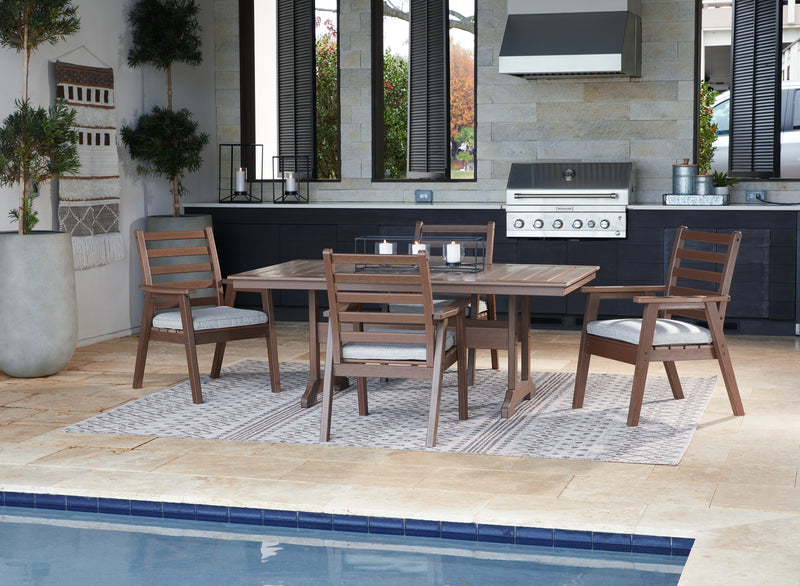 Emmeline Brown Outdoor Dining Table And 4 Chairs