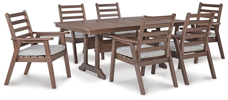 Emmeline Brown Outdoor Dining Table And 6 Chairs