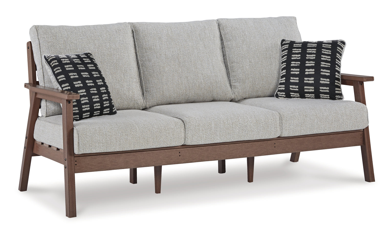 Emmeline Brown/beige Outdoor Sofa With 2 Lounge Chairs