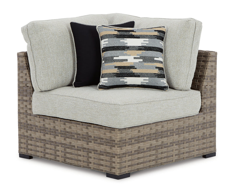 Calworth Beige 5-Piece Outdoor Sectional With Ottoman