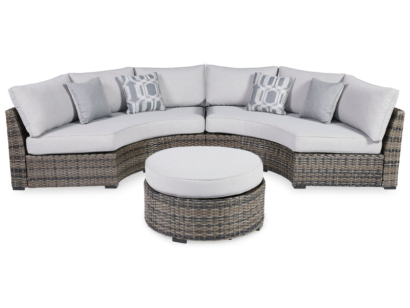 Harbor Gray Court 2-Piece Sectional With Ottoman