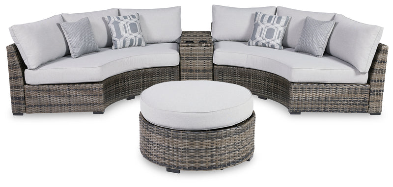Harbor Gray Court 3-Piece Outdoor Sectional With Ottoman