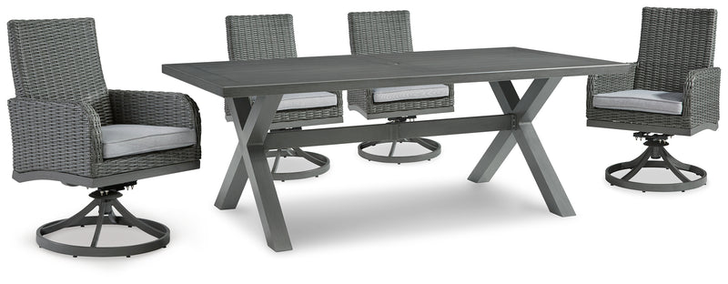 Elite Gray Park Outdoor Dining Table And 4 Chairs