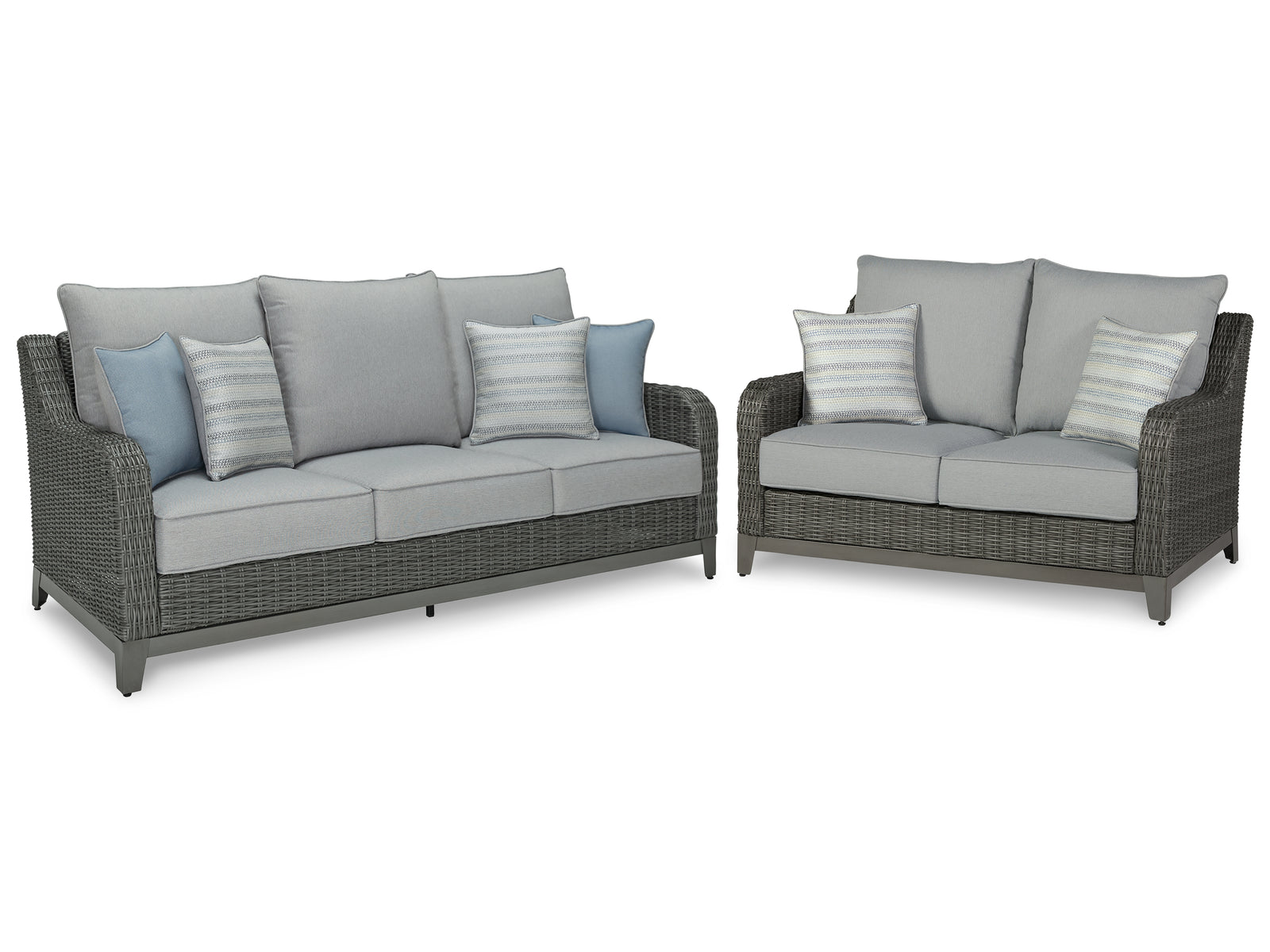 Elite Gray Park Outdoor Sofa And Loveseat