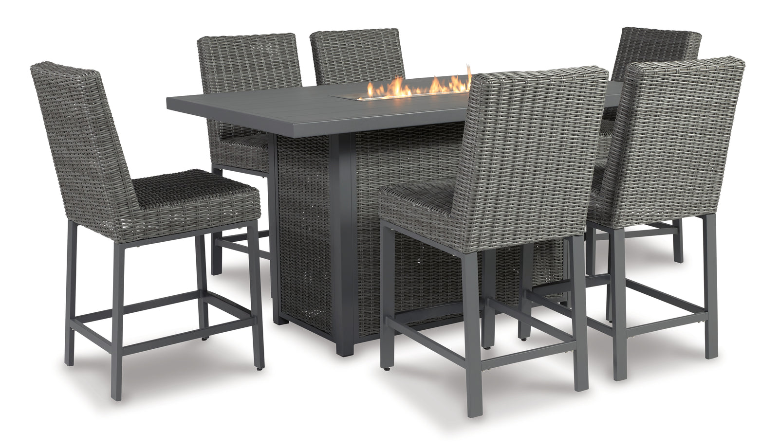 Palazzo Gray Outdoor Fire Pit Table And 4 Chairs