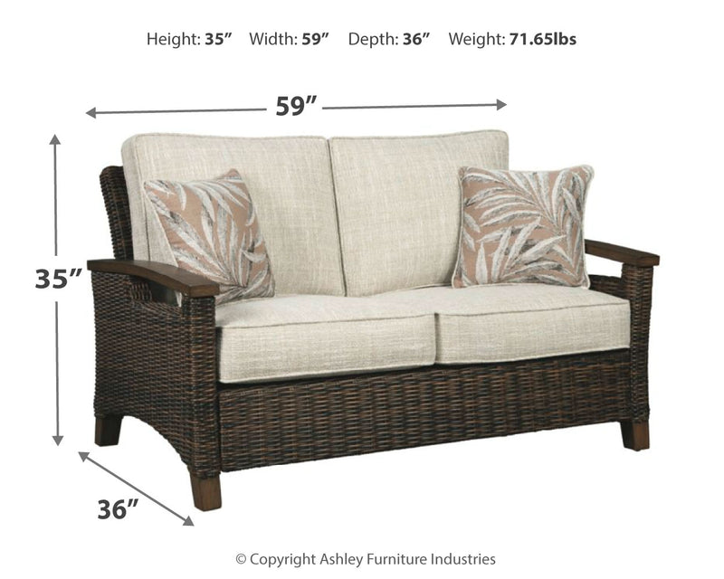 Paradise Medium Brown Trail Outdoor Sofa And Loveseat