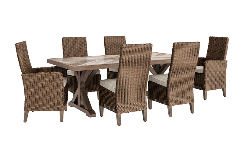 Beachcroft Beige Outdoor Dining Table And 6 Chairs