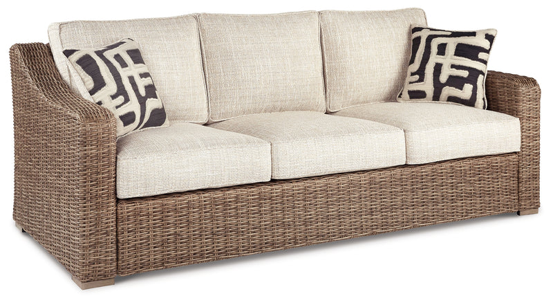 Beachcroft Beige Outdoor Sofa With 2 Lounge Chairs