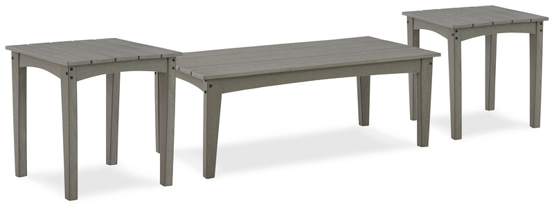 Visola Gray Outdoor Coffee Table With 2 End Tables