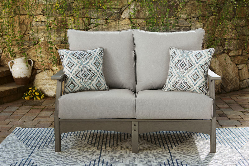 Visola Gray Outdoor Sofa And Loveseat With Coffee Table