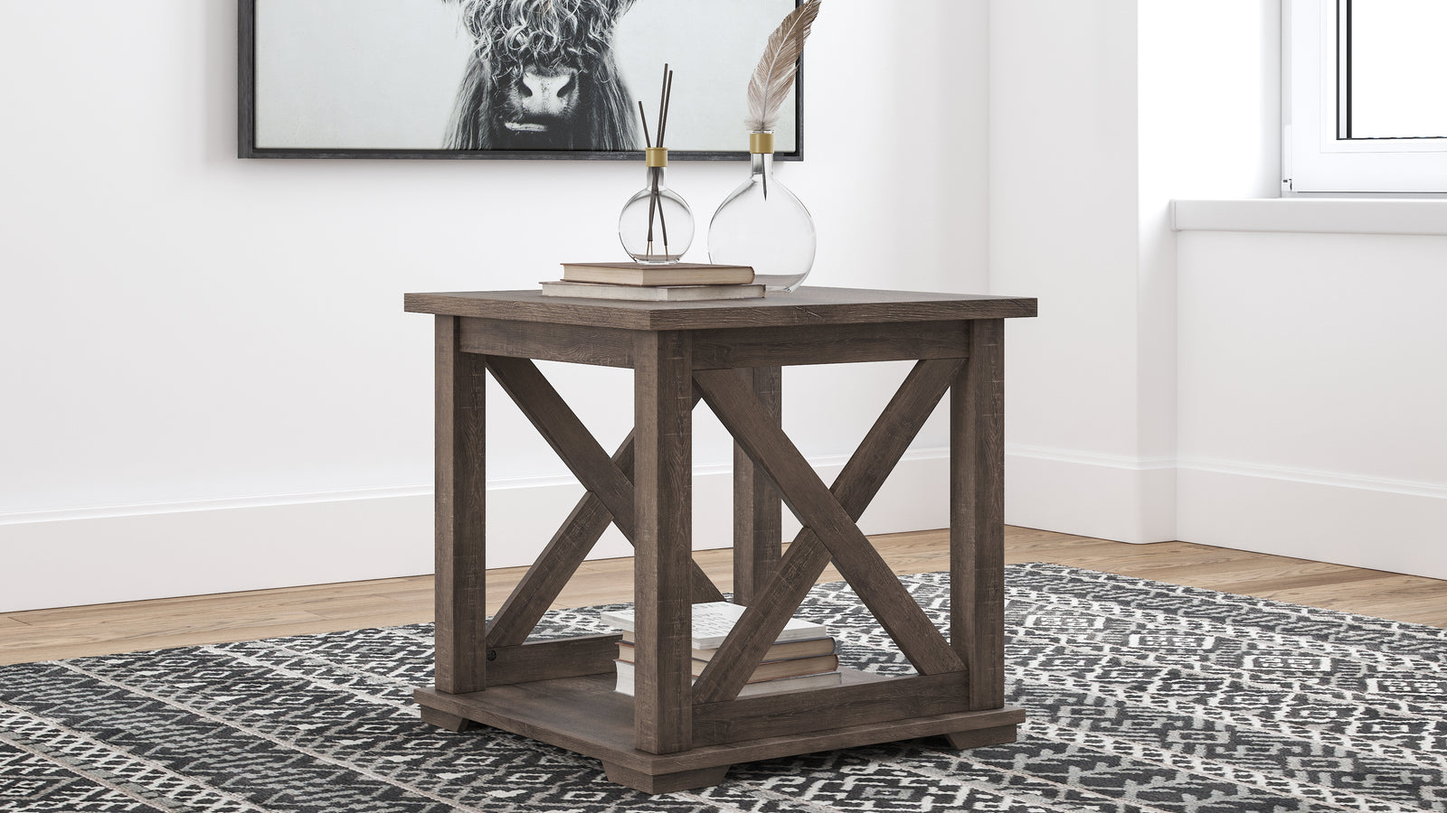Arlenbry Gray Coffee Table With 1 End Table