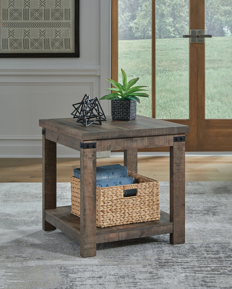 Hollum Rustic Brown Coffee Table With 2 End Tables