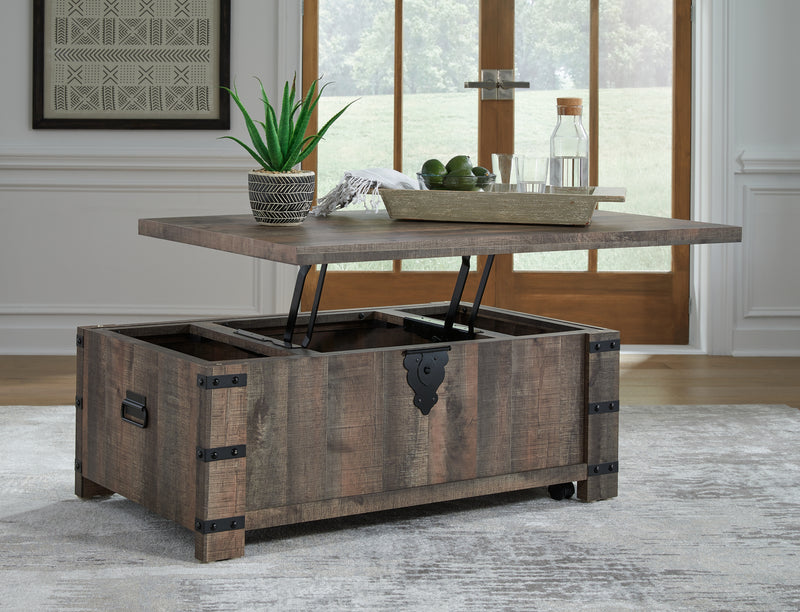 Hollum Rustic Brown Coffee Table With 2 End Tables