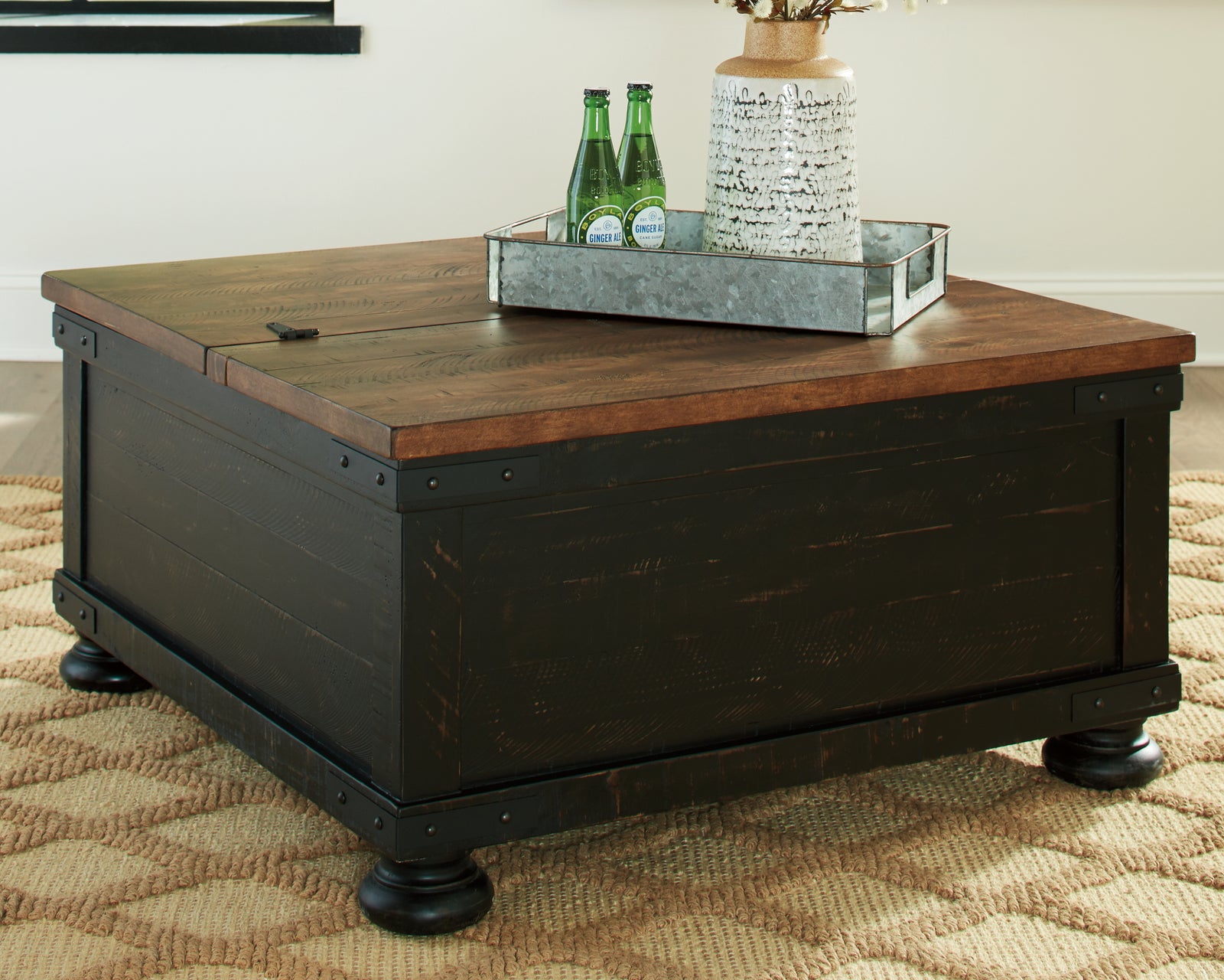 Valebeck Black/brown Coffee Table With 2 End Tables