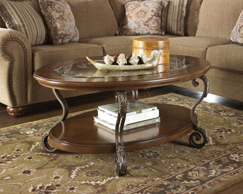 Nestor Medium Brown Coffee Table With 2 End Tables