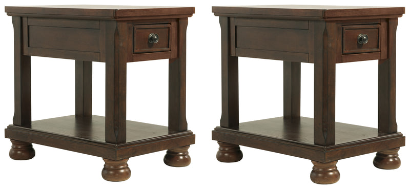Porter Rustic Brown 2 End Tables
