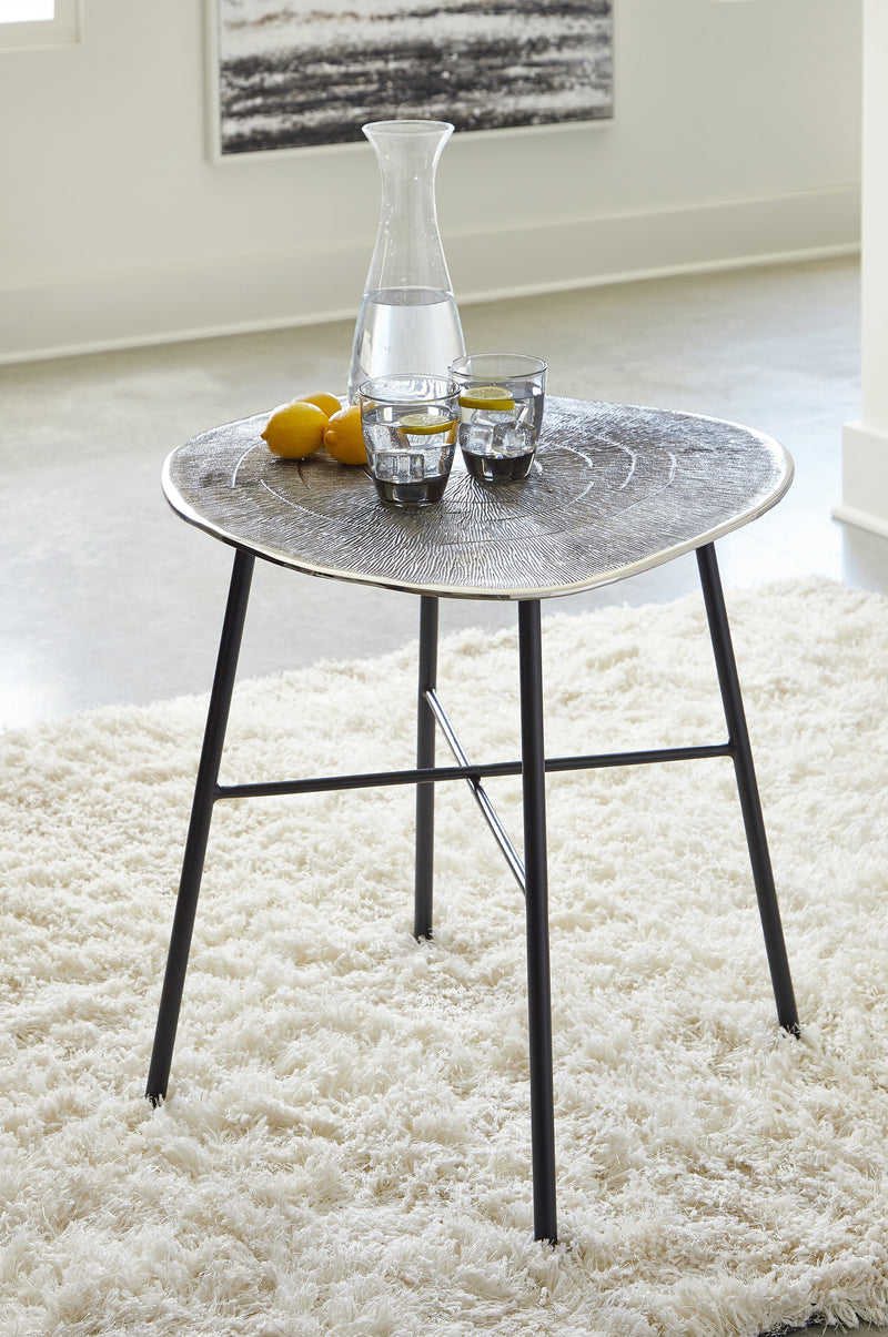 Laverford Chrome/black Coffee Table With 1 End Table