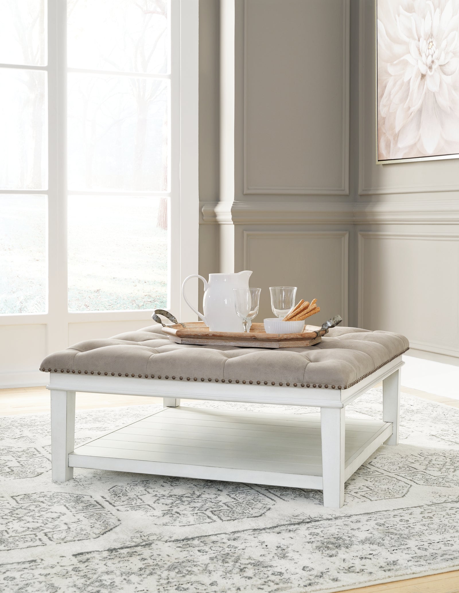 Kanwyn Whitewash Coffee Table With 2 End Tables