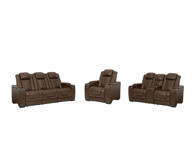 Backtrack Chocolate Sofa, Loveseat And Recliner