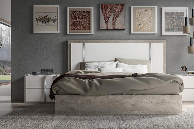 Treviso White Grey Stone Traditional Solid Wood Eco-Stone ItalianBedroom Bedroom Set