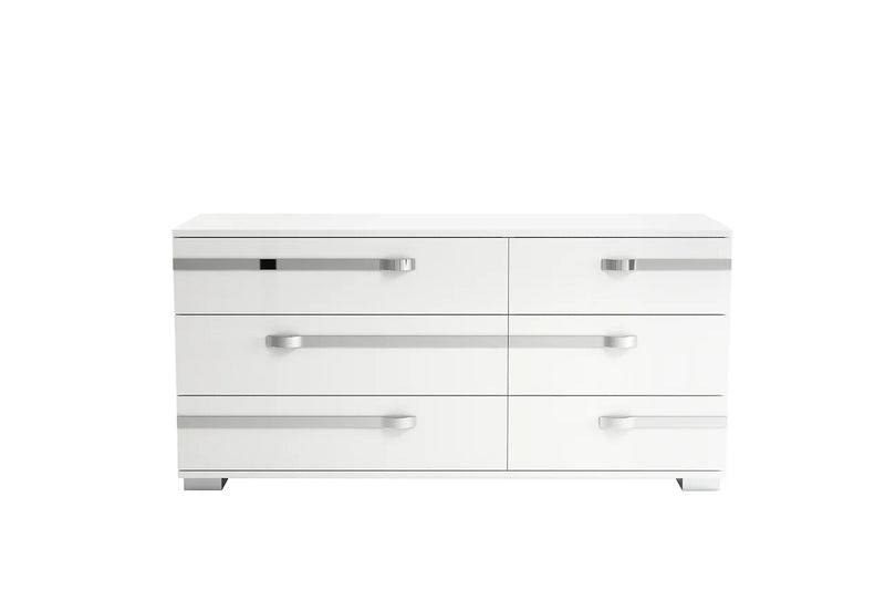Volare White Transitional High Gloss Lacquer Solid Wood ItalianBedroom Bedroom Set