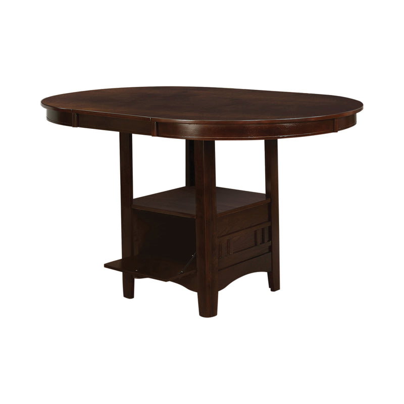 Lavon Oval Counter Height Table Light Chestnut And Espresso