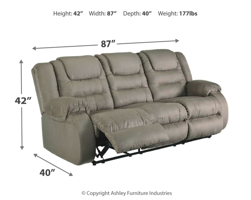 Mccade Cobblestone Microfiber Reclining Sofa
