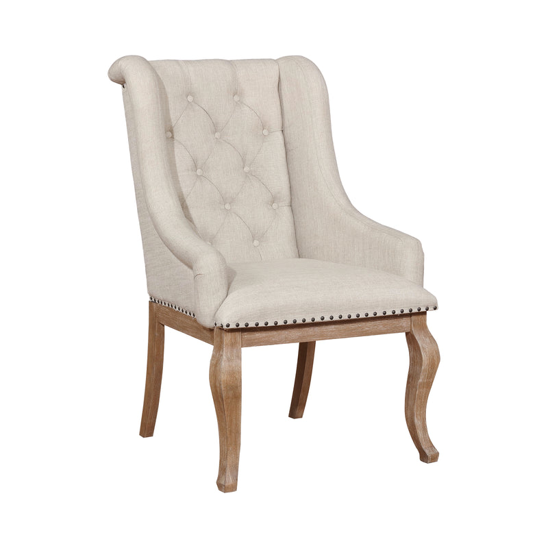 Brockway Cove Tufted Arm Chairs Cream And Antique Java (Set Of 2)