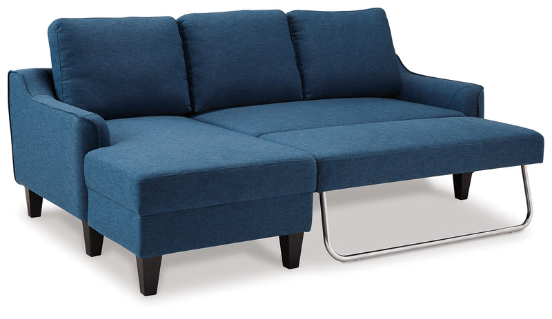 Jarreau Blue Microfiber Sofa Chaise Sleeper