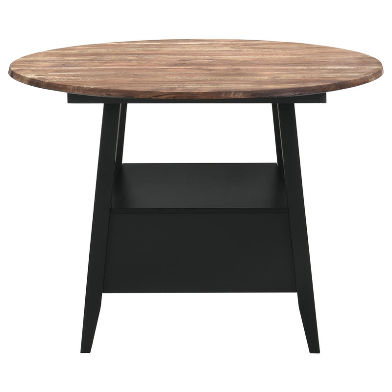 Gibson 1-Drawer Round Counter Height Table Yukon Oak And Black