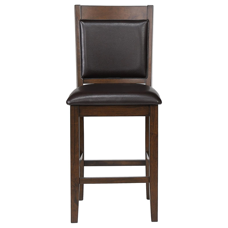 Dewey Upholstered Counter Height Chairs With Footrest (Set Of 2) Brown And Walnut