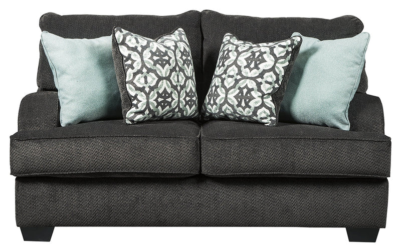 Charenton Charcoal Sofa, Loveseat, Chair And Ottoman