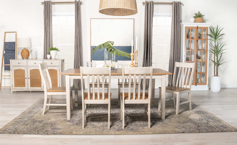 Kirby Rectangular Dining Table With Butterfly Leaf Natural And Rustic Off White
