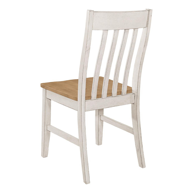 Kirby Slat Back Side Chair (Set Of 2) Natural And Rustic Off White