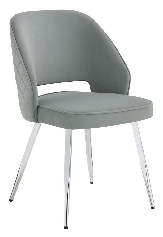 Hastings Upholstered Dining Chairs With Open Back (Set Of 2) Grey And Chrome