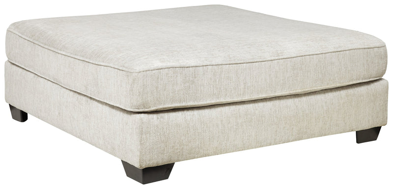 Rawcliffe Parchment Chenille Oversized Accent Ottoman