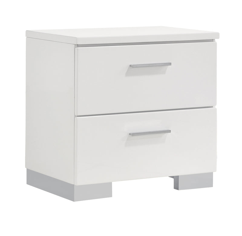 Felicity 9-Drawer Vanity Desk With Lighted Mirror Glossy White